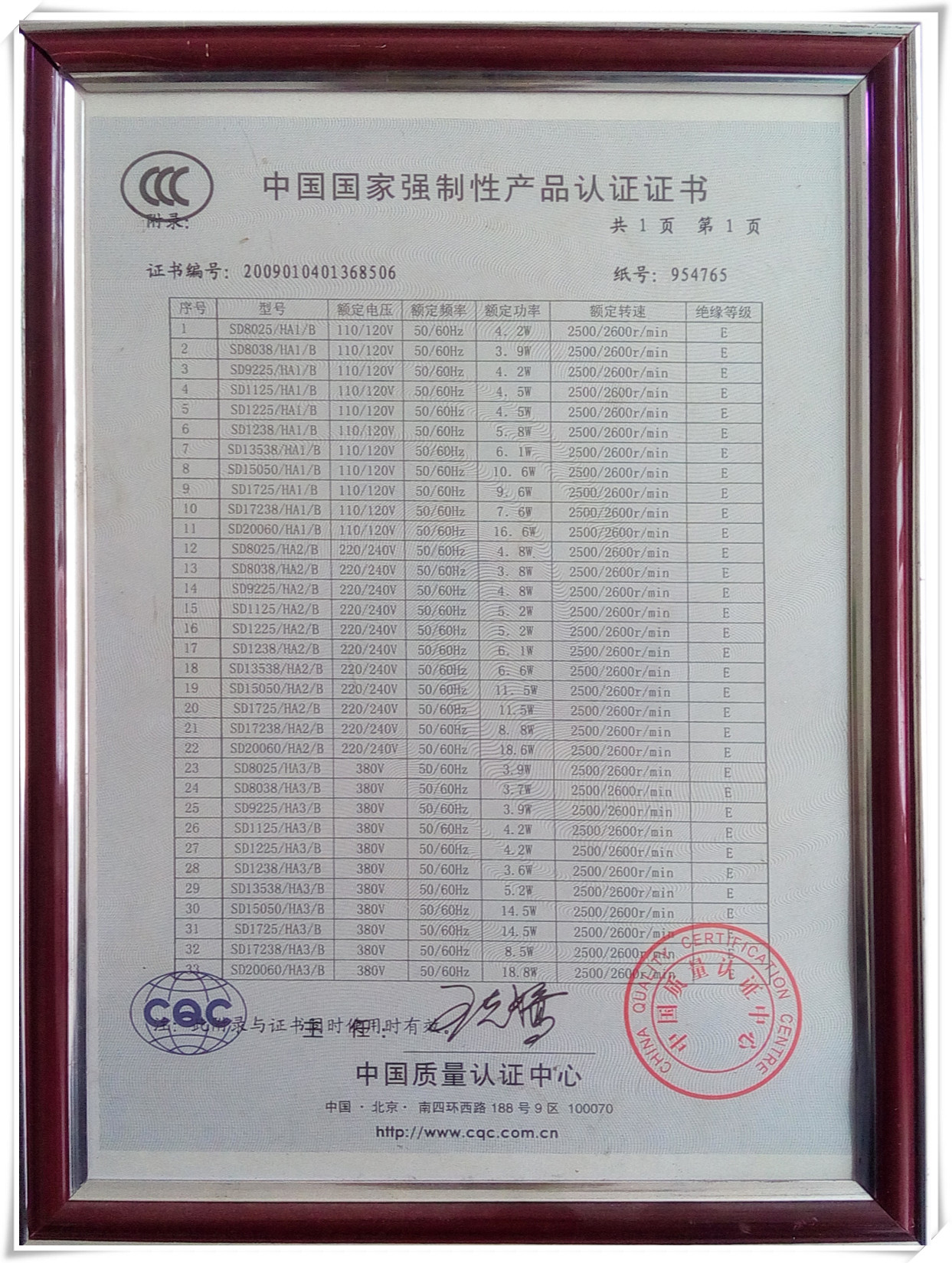 k1体育散热风扇产品3C认证